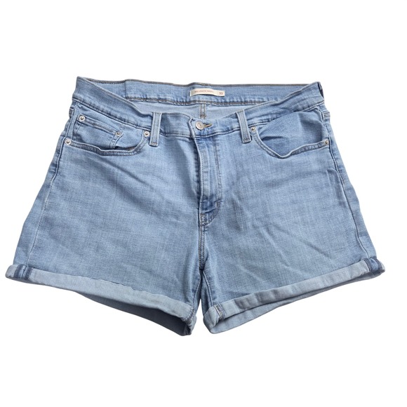 Levi's Pants - Levis Womens Mid Length Denim Jean Shorts Light Wash Cuffed Stretch W33